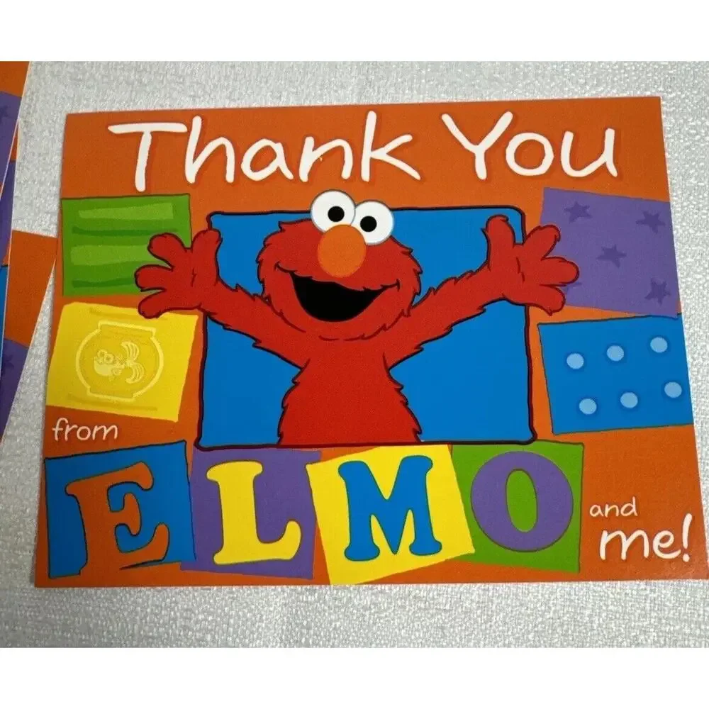 SESAME STREET Elmo LOVES PARTIES 8 INVITATIONS & 6 THANK YOU Postcards 2003